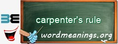 WordMeaning blackboard for carpenter's rule